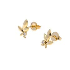 Used Tiffany TIFFANY Co. Ladies Earrings K18 Yellow Gold YG Diamond from JAPAN