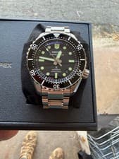 Seiko Marinemaster SLA079 Prospex 42.6mm Diver Watch - Black on Bracelet - Nice!