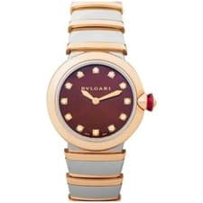 New Bulgari Lvcea Brown Diamond Dial 18K Rose Gold & Women's Watch 102691