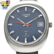 Vintage Longines Ultronic Tuning fork Watch Blue Dial Red seconds hand [Exc+5]