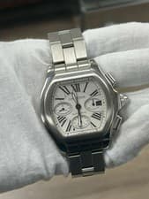 Cartier Roadster 3405 W6206019 SS Silver Dial Auto Men Watch 43mm