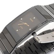 RADO Watch Diastar Ceramica Jubilee Quartz 152.0347.3 Black Ceramic 4P Diamond