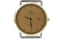 ▶️Vintage Omega De Ville Quartz Gold Dial Two-Tone 32mm Men's Watch [Exc+5]