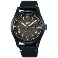SEIKO 5 Sports SRPG41K1 Men's Automatic Military Watch Leather Bracelet