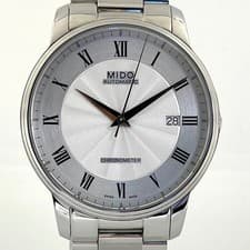 Men's watch MIDO Baroncelli M010408A automatic winding date display silver