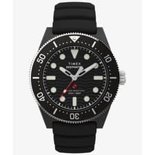 Timex Deep Water Leaf 200 Composite Watch Black Sapphire Crystal Face 22mm
