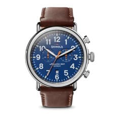 Shinola The Runwell 47mm Chronograph Steel Blue Dial Watch S0110000047