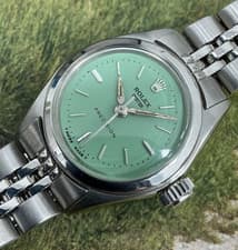 Rolex Oyster Precision 6411 Circa 966 Stainless Steel 24mm Green Dial Restored