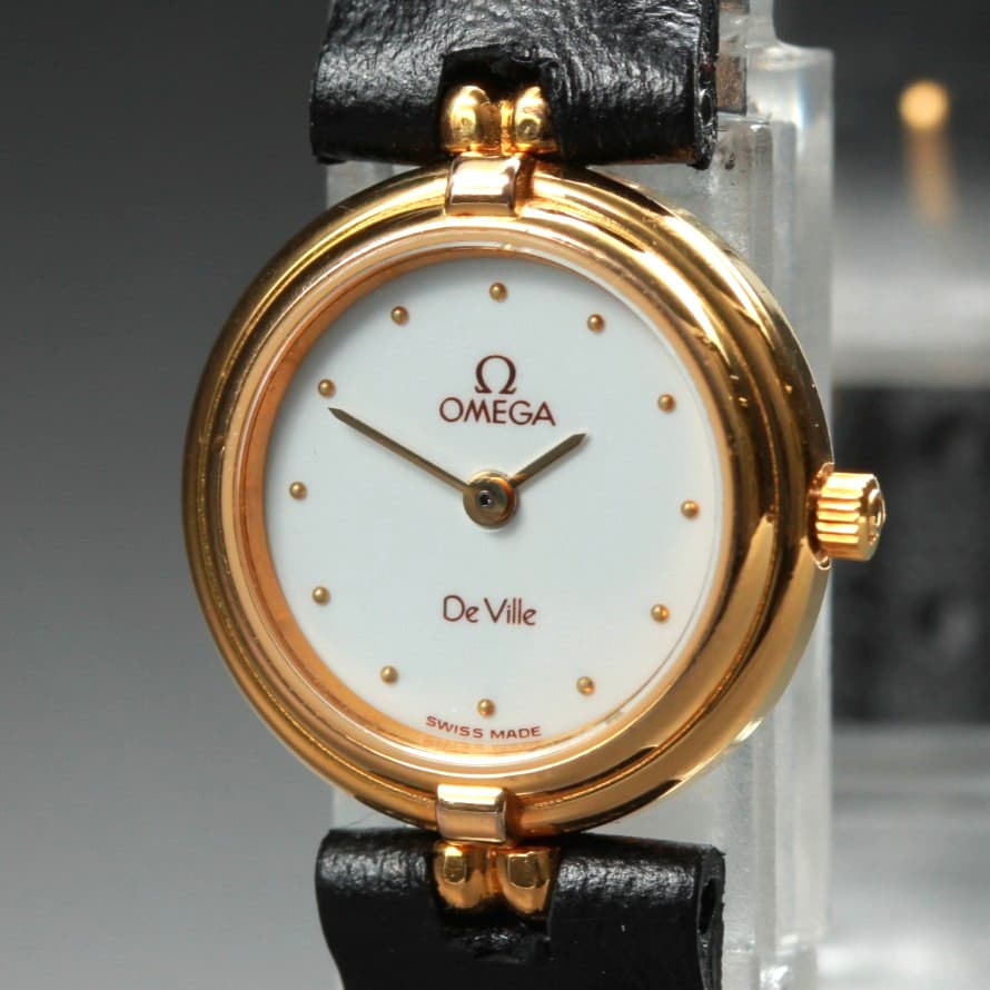 [Near MINT] Vintage 1984 OMEGA De Ville Cal.1450 Quartz Gold 20mm Women's Watch