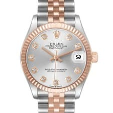 Rolex Datejust 31 Midsize Steel Rose Gold Diamond Ladies Watch 278271 Box Card