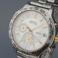 Seiko 6M15-7010 World Time Watch Tested Stunning Mirror Finish