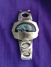 Paul Smith Analog Watch Iron Mask Silver Citizen Quartz Used with Box & Papers