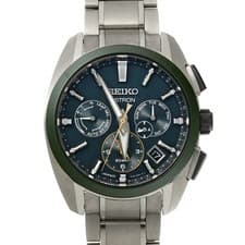 Seiko Astron SBXC071 Dark Green Dial Titanium Solar 42.8mm Men #W2893