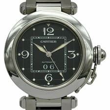 Cartier Pasha C Big Date W31053M7 Black Stainless Steel Automatic Women's Watch
