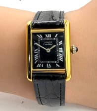 Cartier watch Must de Tank Black Dial 17R. Manual New Band recently serviced