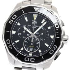 TAG HEUER CAY111A Aquaracer Date Chronograph Quartz Men s Good Condition with  9