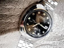 Watch 1968 Vintage Black Custom7 Timepiece Rare Authentic Ready to Use