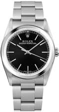 Rolex Oyster Perpetual Stainless Steel Oyster Black Dial 31mm Ladies Watch 77080