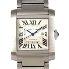 Authentic Cartier Tank Française LM WSTA0067 Stainless Steel Mechanical Aut...