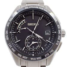 SEIKO Brightz World Time Solar Radio Men s Black Dial  SS Belt SAGA167 8B54 0BC0