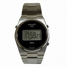 Tissot P.R.X Men Quartz Digital Watch Black Dial Used From Japan