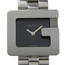 Used GUCCI G Watch 3600L Watch SS Quartz Analog Display Ladies Black Dial