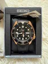 Seiko Automatic Diver's Watch Black Leather Used From Japan