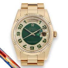 Rolex DayDate 118238 Pave Diamond Yellow Gold Men’s Watch
