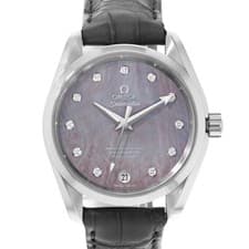Omega Seamaster Aqua Terra 231.13.39.21.57.001 MOP Diamond Steel Watch Papers