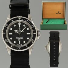 Vintage Rolex Submariner 5513 Matte Feet First Dial 40mm Steel Oyster Watch Box