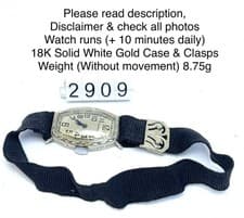 1924 Longines 18K Solid White Gold Art Deco Woman’s Watch In Very Good Condition