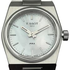 TISSOT PRX White Shell 25mm SS Quartz Watch Used