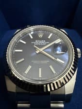 Rolex Datejust 126334 Blue Stick Dial Fluted Bezel SS Oyster 41mm No Box/Papers