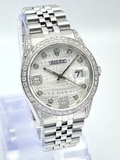 Rolex Datejust 16234 36mm White Jubilee Diamond Dial Jubilee Diamond Bezel Lugs