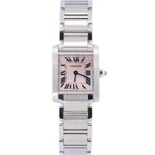 Cartier Tank Francaise Stainless Steel 20mm MOP Dial Watch Ref# W51028Q3