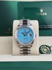 Rolex Day-date 36 Blue Turquoise VIIX Diamond President Preowned 2025 128396TBR