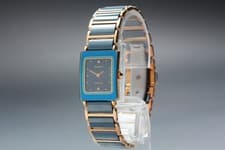 Vintage Near MINT RADO Jubile 153.0283.3N Blue & Gold Qz Ladies Watch From JAPAN