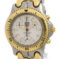 TAG HEUER Sel Chronograph Gold Plated Steel Mens Watch S35.006 Polished BF588874
