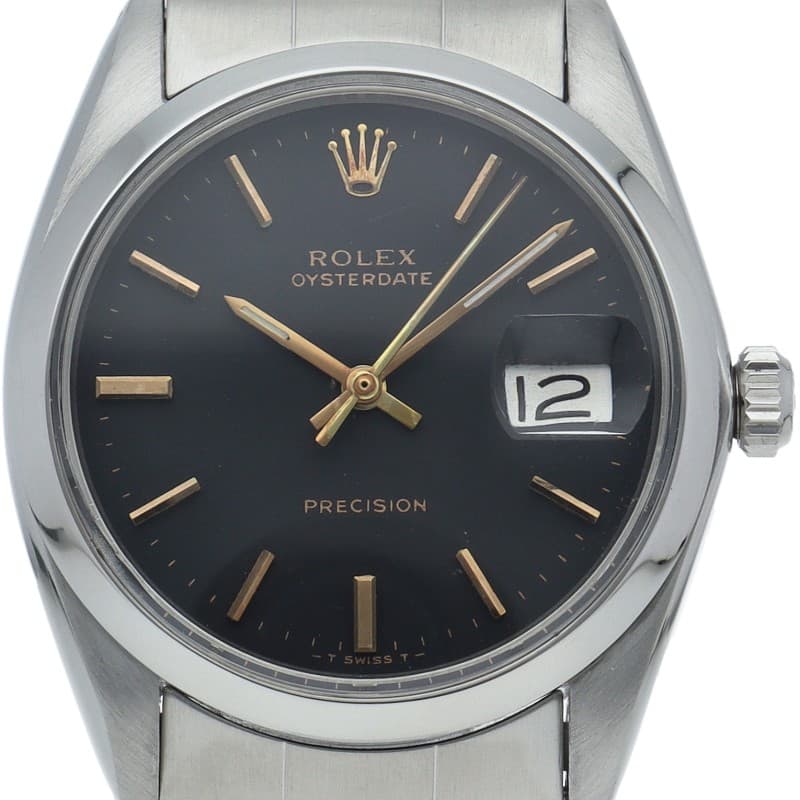 ROLEX Oyster Perpetual Date Antique 6694(1) Stainless Steel mensWatch Silver...
