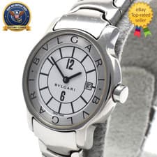 Vintage [Exc+5] BVLGARI ST29S Solotempo White Dial 29mm 7J Quartz Women's Watch