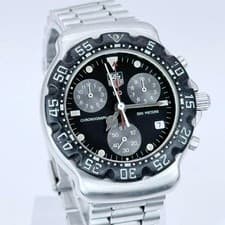 TAG Heuer Watch Formula 1 Men's Chronograph 3-Hand Date Quartz Black Dial Silver