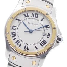 CARTIER Santos Rondo MM W20037R3 Date beige Dial Quartz Boy's Watch_954696