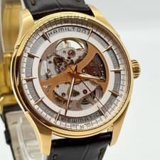 Hamilton Watch Jazzmaster H425451 Skeleton Dial Automatic Leather Men's Auth