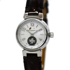 Louis Vuitton Wristwatch Tambour White Shell Silver Brown Amarant White Love Cup