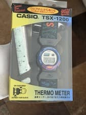 NOS Rare Vintage Casio TSX-1200 Thermometer Digital Sports Ski Watch JDM 1980s