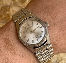 1974 Vintage Seiko 667970 Manual Wind 31mm Boy Size Silver Sunburst Daini Watch