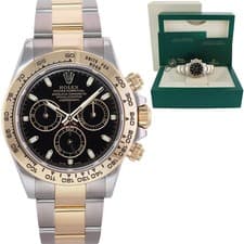 2020 MINT Rolex Daytona Cosmograph 116503 Black Two Tone Yellow Gold Watch Box