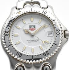 Vintage [N MINT] Tag Heuer S/el WG1112-K0 White Dial Date Qz Men’s Watch JAPAN