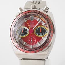 SEIKO ALBA AKA Bullhead V657-6060 Quartz Chronograph Red Dial Vintage
