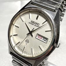 Grand Seiko Quartz Twin Day Date Watch 3.2cm White Dial Used